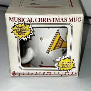 Vtg 1985 Telco Musical Christmas Santa Vintage Tea/Coffee Mug Horn